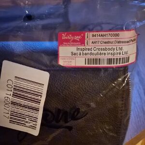 Thirty-One Chestnut Distressed Pebble Crossbody Bag